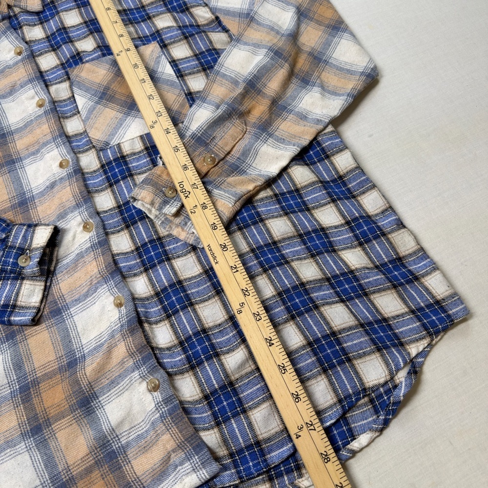 Rue 21 l Spliced Split Plaid Long Sleeve Button Up Cropped Top l Women's Size XL - Picture 4 of 5